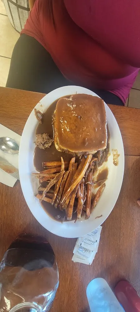 Hot Roast Been Sandwich with Fries